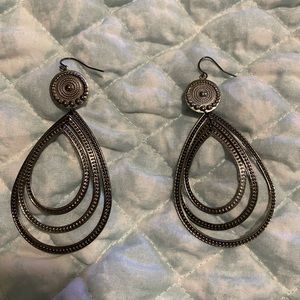 Large dance silver earrings